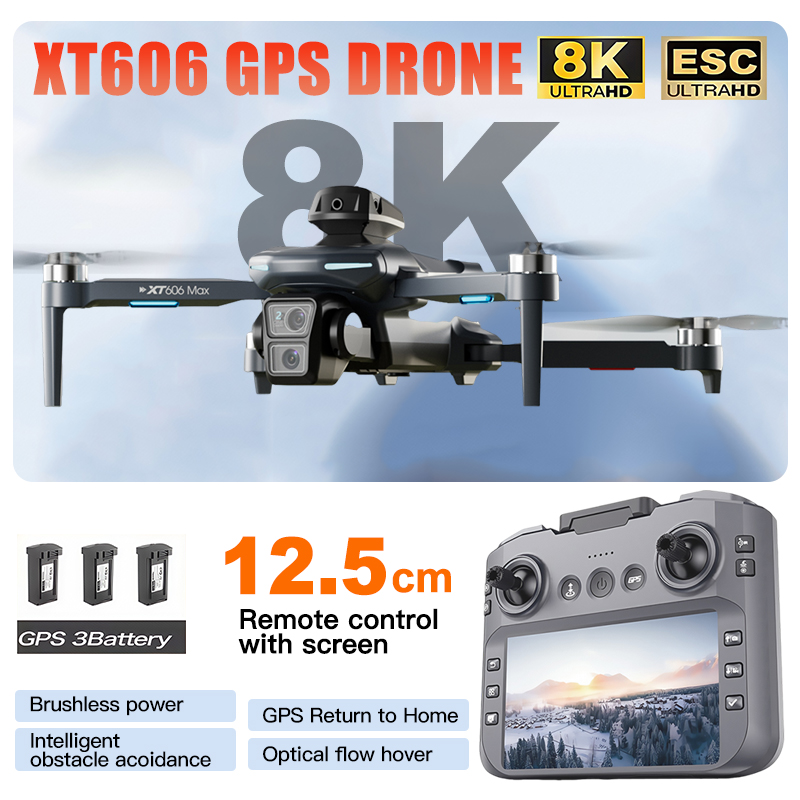 XT606 MAX 3 battery Drone 4k 8 - مراجعة Drone Camera Thermal وسعره