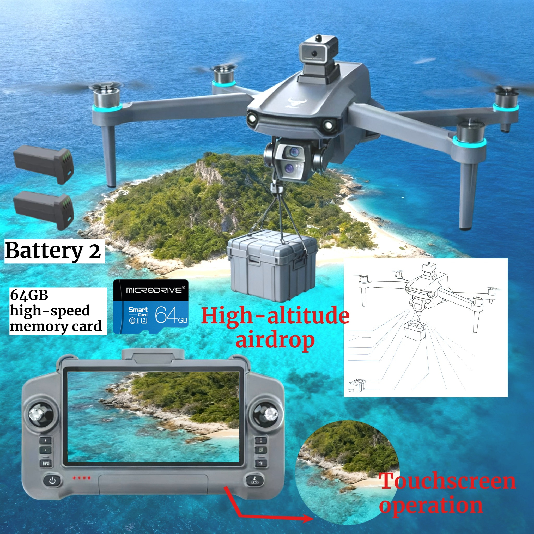Drone GPS 8K HD Camera Aerial  - مراجعة Drone Camera Thermal وسعره