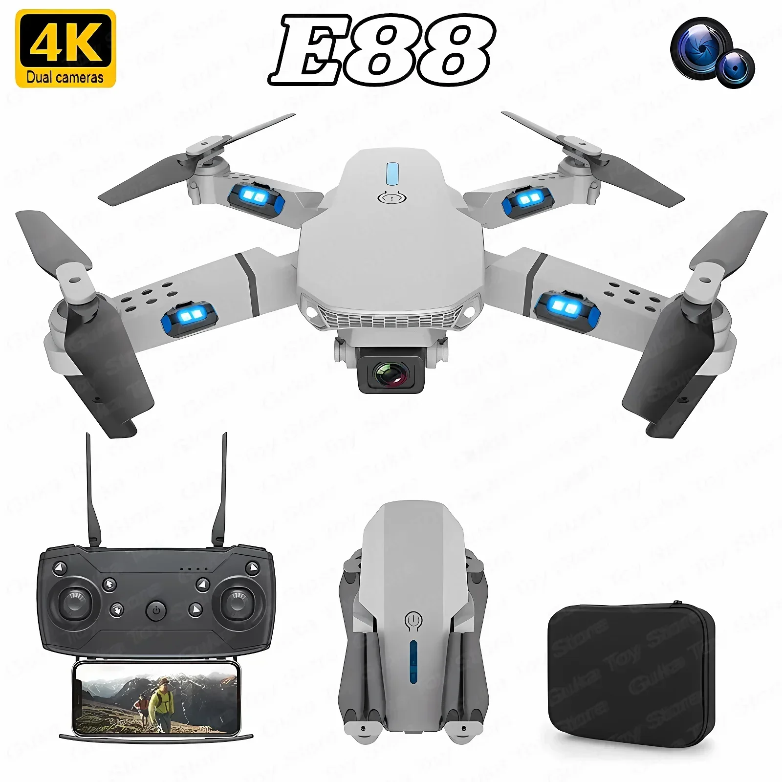 E88 Pro WIFI FPV Drone Wide An - مراجعة Drone Camera 4K وسعره