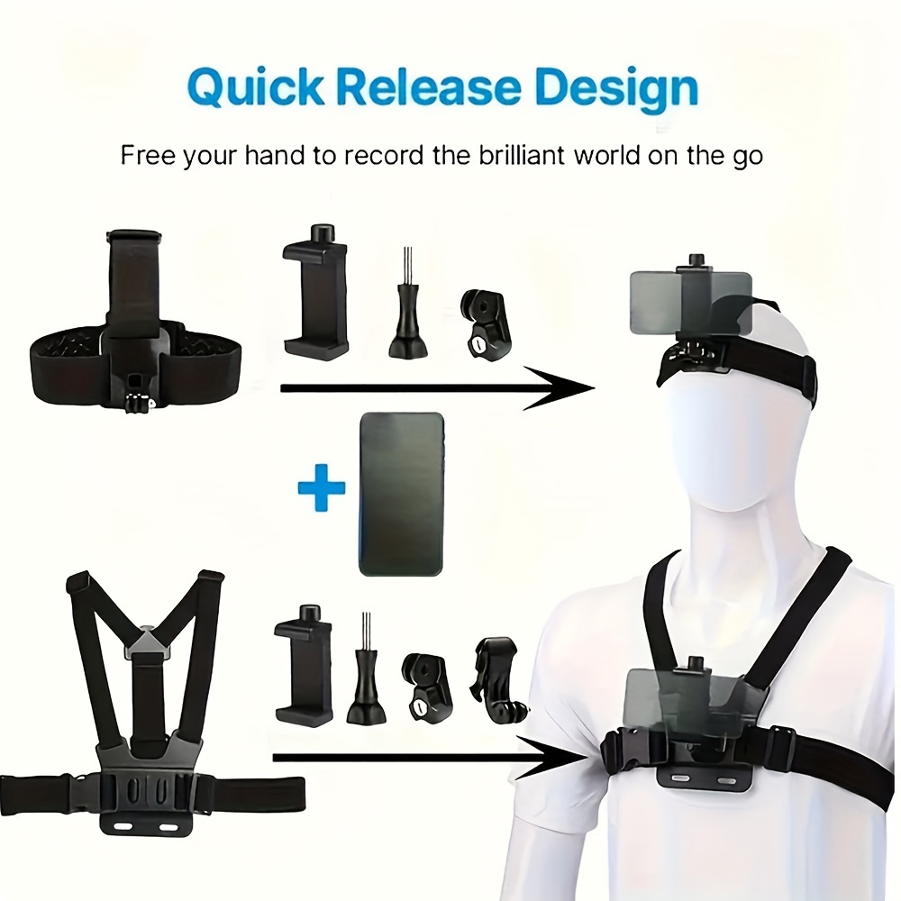 Mobile Phone Head Chest Strap  - مراجعة Drone Camera Action وسعره