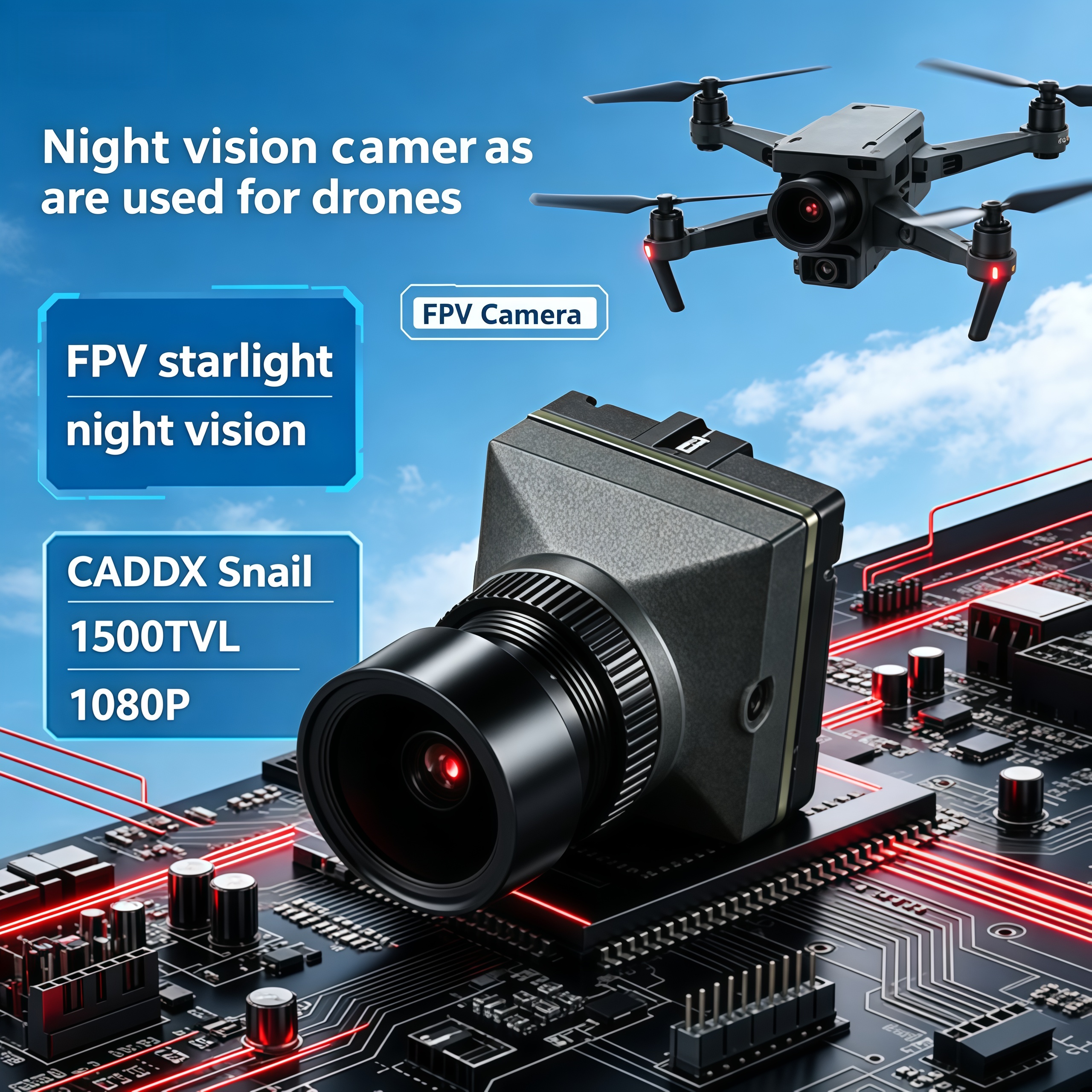 1500TVL HD CADDX Snail FPV Cam - مراجعة Drone Camera Lens وسعره
